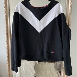 Tommy Hilfiger Sport - Black and White Crew Neck Sweatshirt